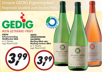 Gefako GEDIG Schwarzriesling Weißherbst QbA 1 L Flasche Angebot