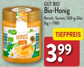 Aldi Nord GUT BIO Bio-Honig 500 g Glas Angebot