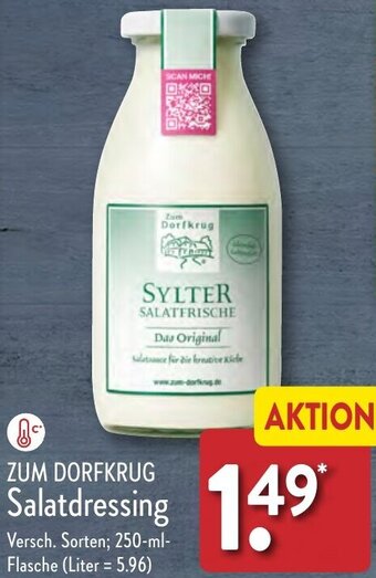 Aldi Nord ZUM DORFKRUG Salatdressing 250 ml Flasche Angebot