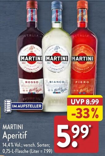 Aldi Nord MARTINI Aperitif 0,75 L Flasche Angebot