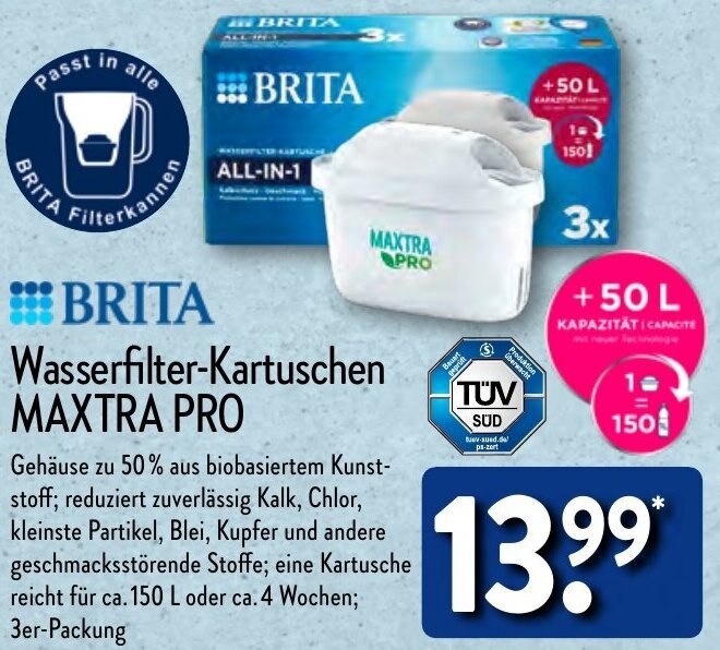BRITA WasserfilterKartuschen MAXTRA PRO Angebot bei Aldi Nord