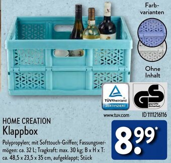 Aldi Nord HOME CREATION Klappbox Angebot