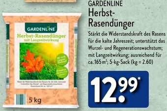 Aldi Nord GARDENLINE Herbst-Rasendünger 5 kg Sack Angebot