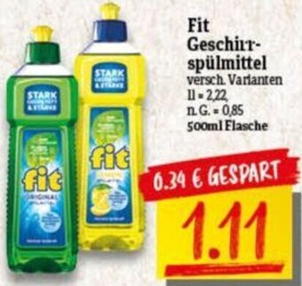 NP Discount Fit Geschirrspülmittel 500ml Flasche Angebot