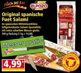 Norma FINCA DEL SOL/ ELPOZO Original spanische Fuet Salami 340 g Packung Angebot