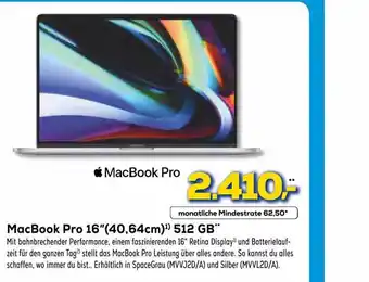 Euronics XXL MacBook Pro 16 (40,64cm) 512 GB Angebot