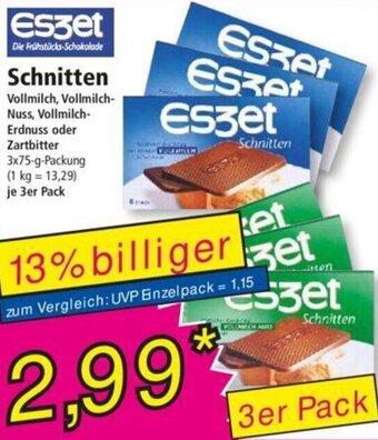 Norma Eszet Schnitten 3x75-g-Packung Angebot