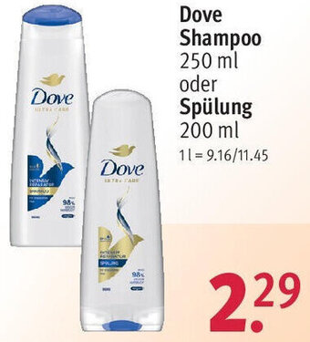 Rossmann Dove Shampoo oder Spülung 200 ml Angebot