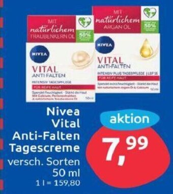 Budni Nivea Vital Anti-Falten Tagescreme versch. Sorten 50ml Angebot