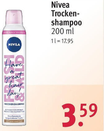 Rossmann Nivea Trocken-shampoo 200 ml Angebot