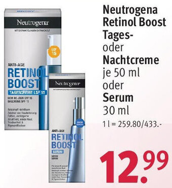 Rossmann Neutrogena Retinol Boost Tages oder Nachtcreme 50 ml oder Serum 30 ml Angebot