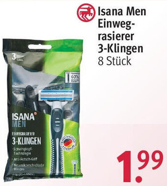 Rossmann Isana Men Einwegrasierer 3-Klingen 8 Stück Angebot