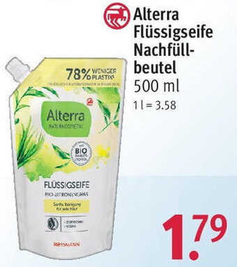 Rossmann Alterra Flüssigseife Nachfüllbeutel 500 ml Angebot