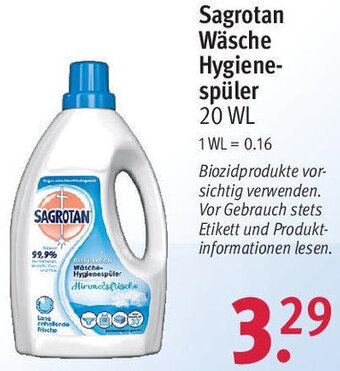 Rossmann Sagrotan Wäsche Hygienespüler 20 WL Angebot