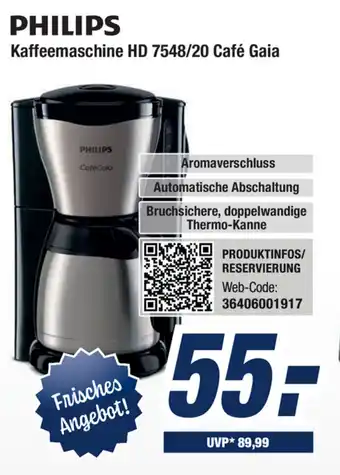 Expert Bening Philips Kaffeemaschine Cafe Gaia | HD 7548/20 Angebot