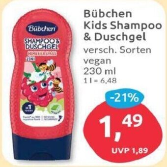 Budni Bübchen Kids Shampoo & Duschgel versch. Sorten vegan 230 ml Angebot