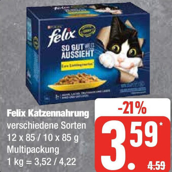 Marktkauf Felix Katzennahrung 12 x 85/10 x 85 g Multipackung Angebot