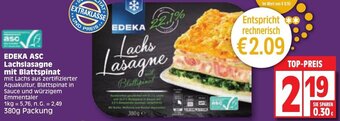 Edeka EDEKA ASC Lachslasagne mit Blattspinat 380 g Packung Angebot