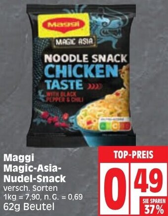 Edeka Maggi Magic-Asia-Nudel-Snack 62 g Beutel Angebot