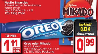 Edeka Oreo oder Mikado 75/154/157 g Packung Angebot