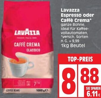 Edeka Lavazza Espresso oder Caffè Crema 1kg Beutel Angebot