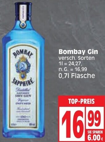 Edeka Bombay Gin 0,7 L Flasche Angebot