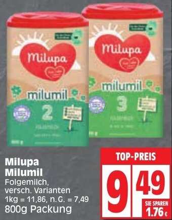 Edeka Milupa Milumil 800g Packung Angebot