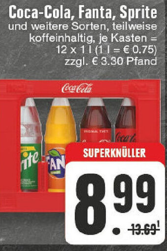 E-Center Coca-Cola, Fanta, Sprite 12 x 1 l Angebot