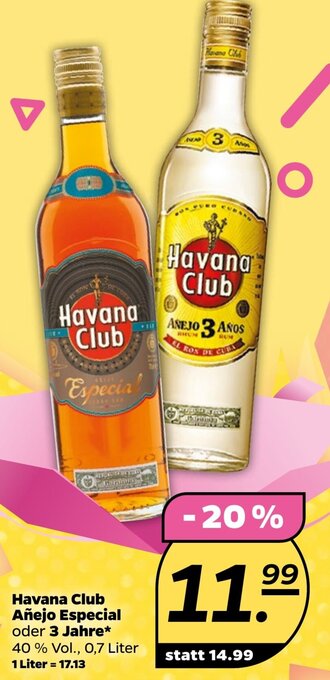 NETTO Havana Club Añejo Especial oder 3 Jahre* 40% Vol., 0,7 Liter Angebot