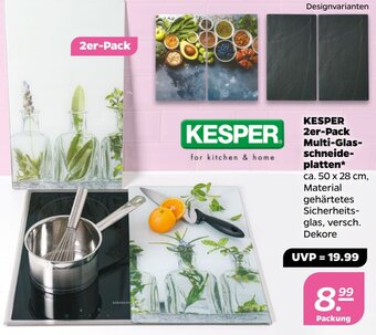 NETTO KESPER 2er-Pack Multi-Glas-schneide-platten* ca. 50 x 28 cm Angebot