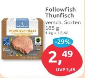 Budni Followfish Thunfisch versch. Sorten 185 g Angebot