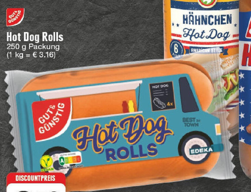 Hot Dog Rolls 250 g Packung Angebot bei ECenter
