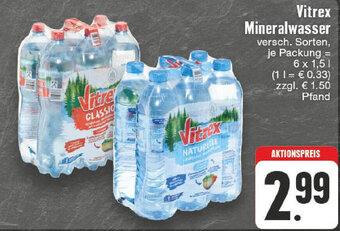 E-Center Vitrex Mineralwasser 6 x 1,5 l Angebot