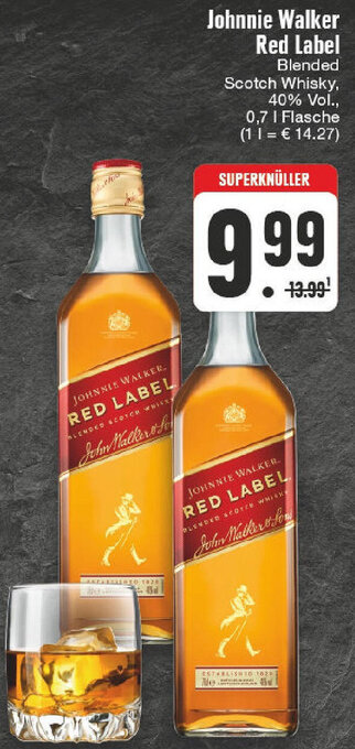 E-Center Johnnie Walker Red Label 0,7 l Flasche Angebot