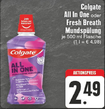 E-Center Colgate All In One oder Fresh Breath Mundspülung 500 ml Flasche Angebot