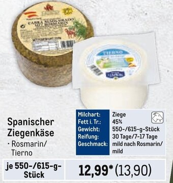 METRO Spanischer Ziegenkäse 550/615g Angebot