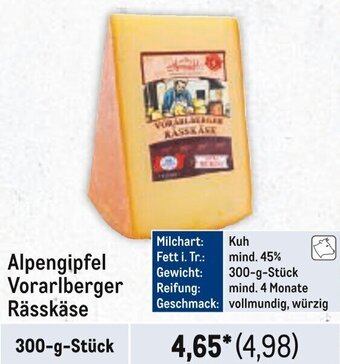 METRO Alpengipfel Vorarlberger Rässkäse 300-g-Stück Angebot