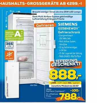 Euronics XXL Siemens GS58NEWDV Gefrierschrank Angebot