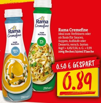 nah & gut Rama Cremefine 200g Becher/250ml Flasche Angebot