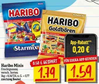 nah & gut Haribo Minis Fruchtgummi 220/250 g Beutel Angebot