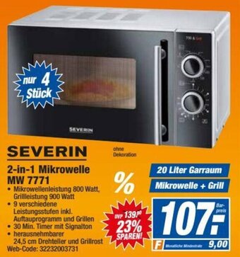 HEM Expert SEVERIN 2-in-1 Mikrowelle MW 7771 Angebot