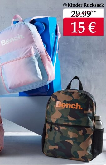 Woolworth Bench Kinder Rucksack Angebot