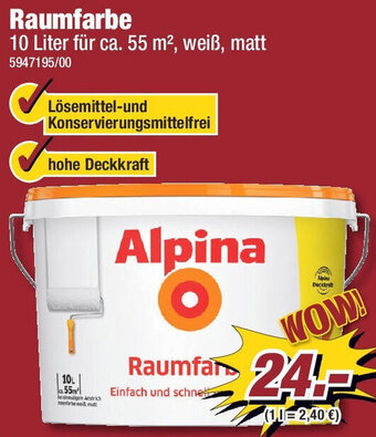 Poco Alpina Raumfarbe 10 Liter Angebot