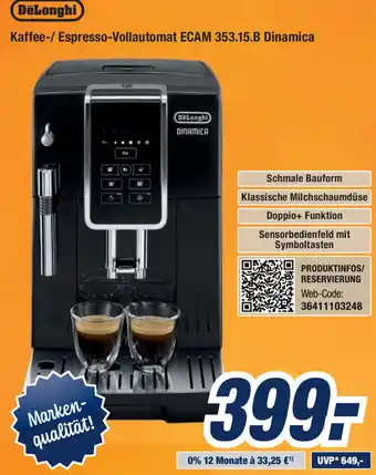 Expert Bening DeLonghi Kaffee-/Espresso-Vollautomat Dinamica | ECAM 353.15.B Angebot