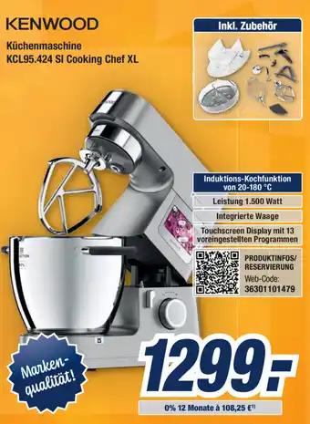 Expert Bening Kenwood Kuchenmaschine Cooking Chef XL | KCL95.424 SI Angebot