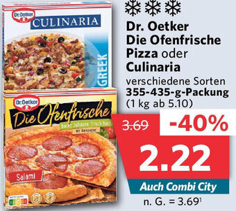 Combi Dr. Oetker Die Ofenfrische Pizza oder Culinaria 355-435-g-Packung Angebot