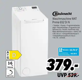 MEDIMAX Bauknecht Waschmaschine WAT Prime 652 Di N Angebot