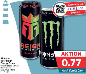 Combi Monster oder Reign Energy Drink 0,5 L Dose Angebot