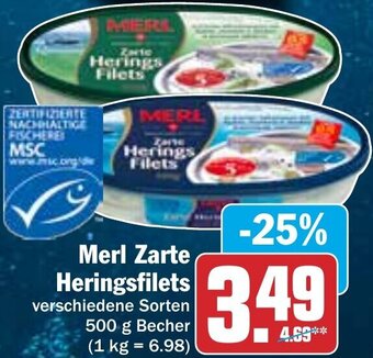 Hit Merl Zarte Heringsfilets 500 g Becher Angebot