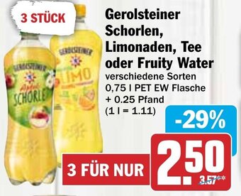 Hit Gerolsteiner Schorlen, Limonaden, Tee oder Fruity Water 0,75 L Angebot